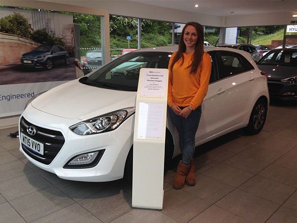 Miss Duggan collecting her new Hyundai i30 from Dave Partington - Happy motoring!