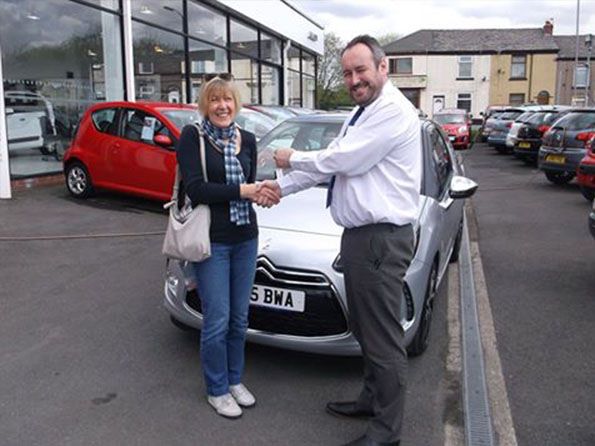 Ms McKean collecting her brand new DS3 from Lee Anslow at Citroen Bury - Happy motoring!