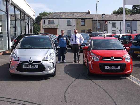 Mr Grogan collecting his new DS3 and his wife's stunning C1 from Lee Anslow at Citroen Bury! - Happy motoring, we hope you love your new cars.